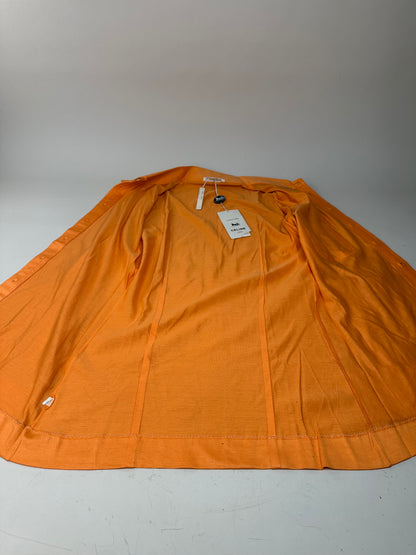 Vintage Celine Cotton Shirt Orange Silver Buttons M