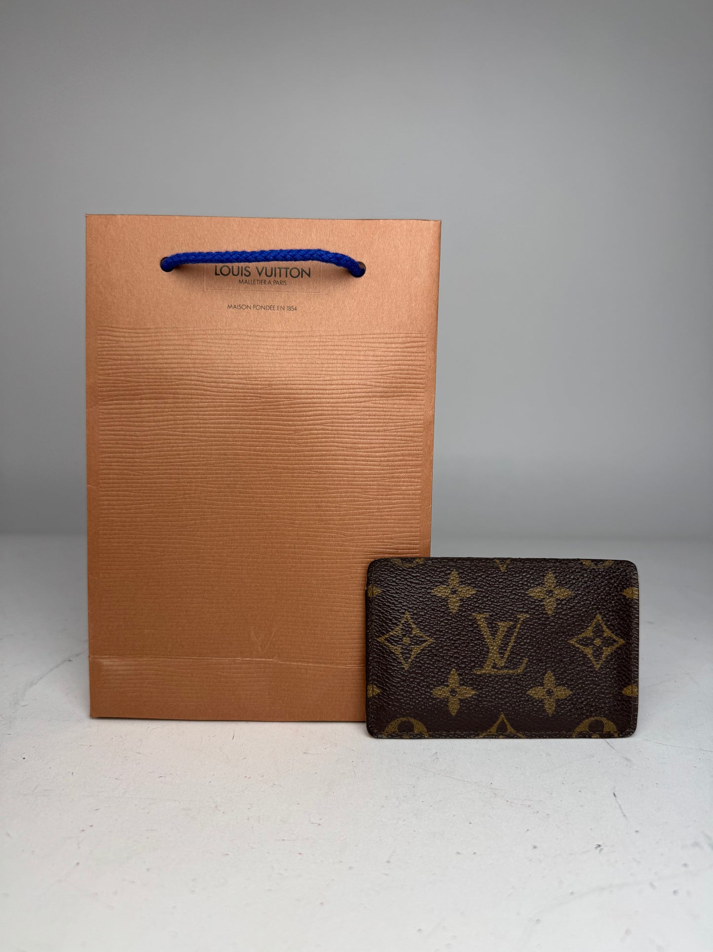 Vintage Louis Vuitton Monogram Leather Card Holder Brown