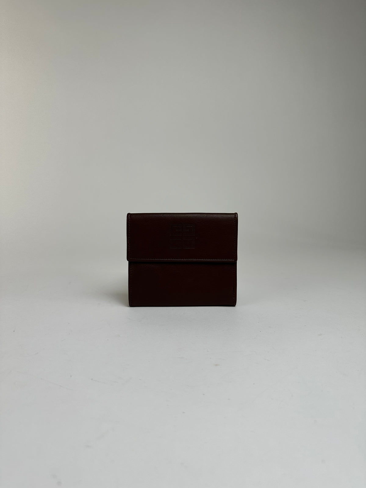 Vintage Givenchy Grained Leather Bifold Wallet Late 1990s Dark Brown