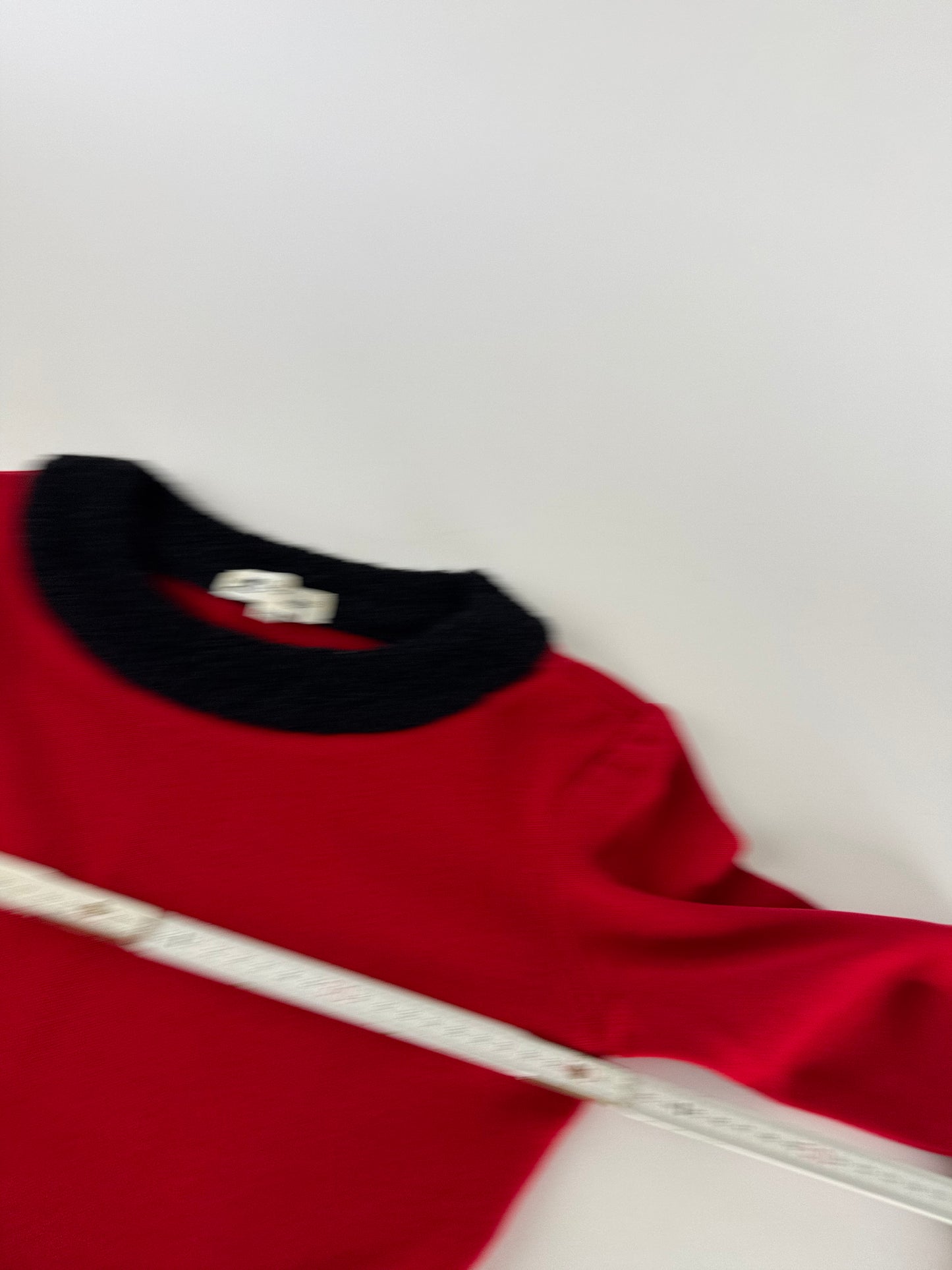 Vintage Courreges Wool Sweater Red Black M