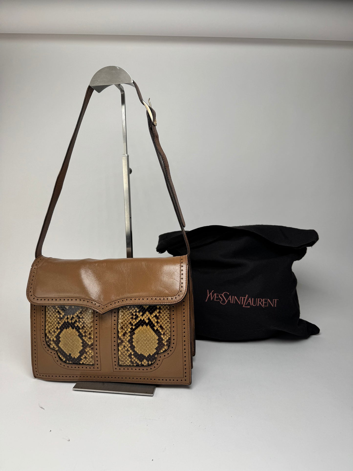 Vintage Yves Saint Laurent Leather snake bag brown