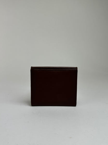 Vintage Givenchy Grained Leather Bifold Wallet Late 1990s Dark Brown