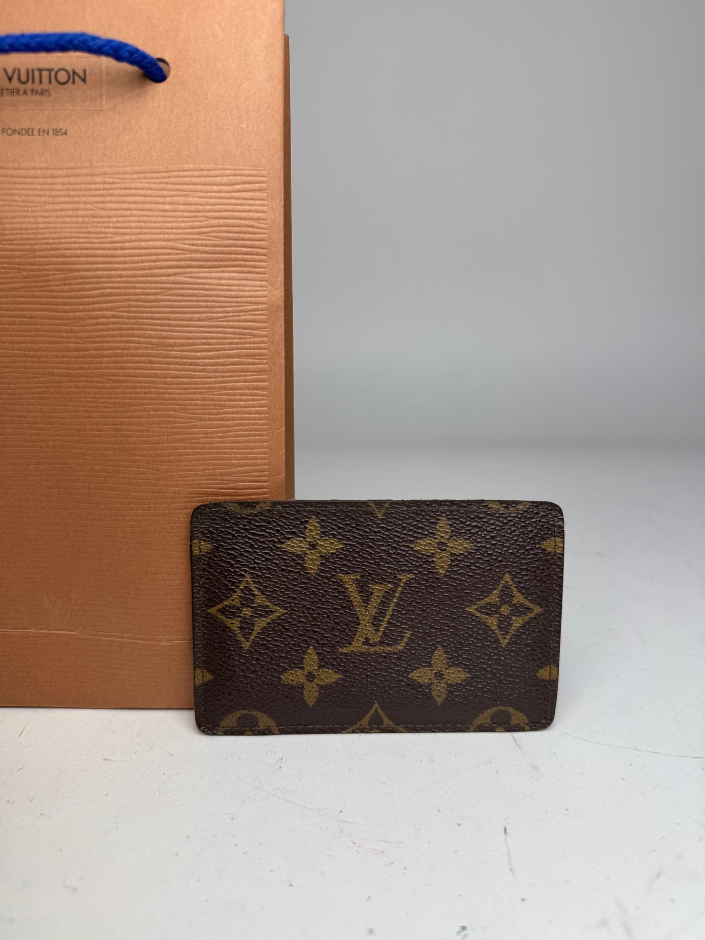 Vintage Louis Vuitton Monogram Leather Card Holder Brown