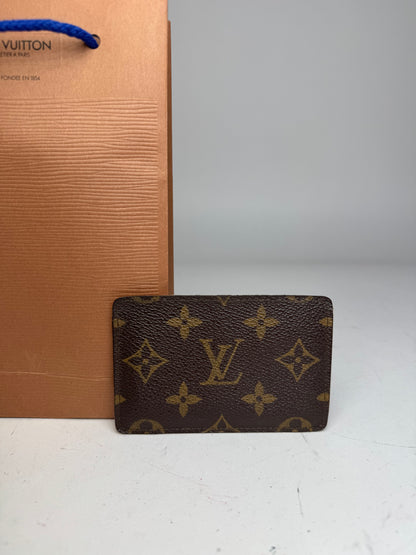 Vintage Louis Vuitton Monogram Leather Card Holder Brown