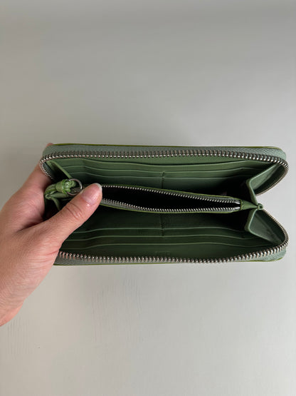 Vintage Chloe Patent Leather Wallet Green Silver