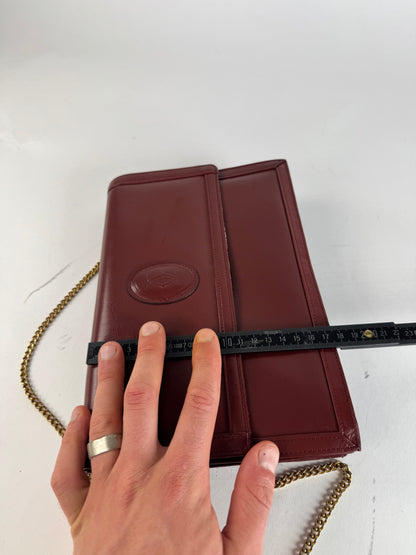 Vintage Cartier Leather Shoulder Bag Burgundy