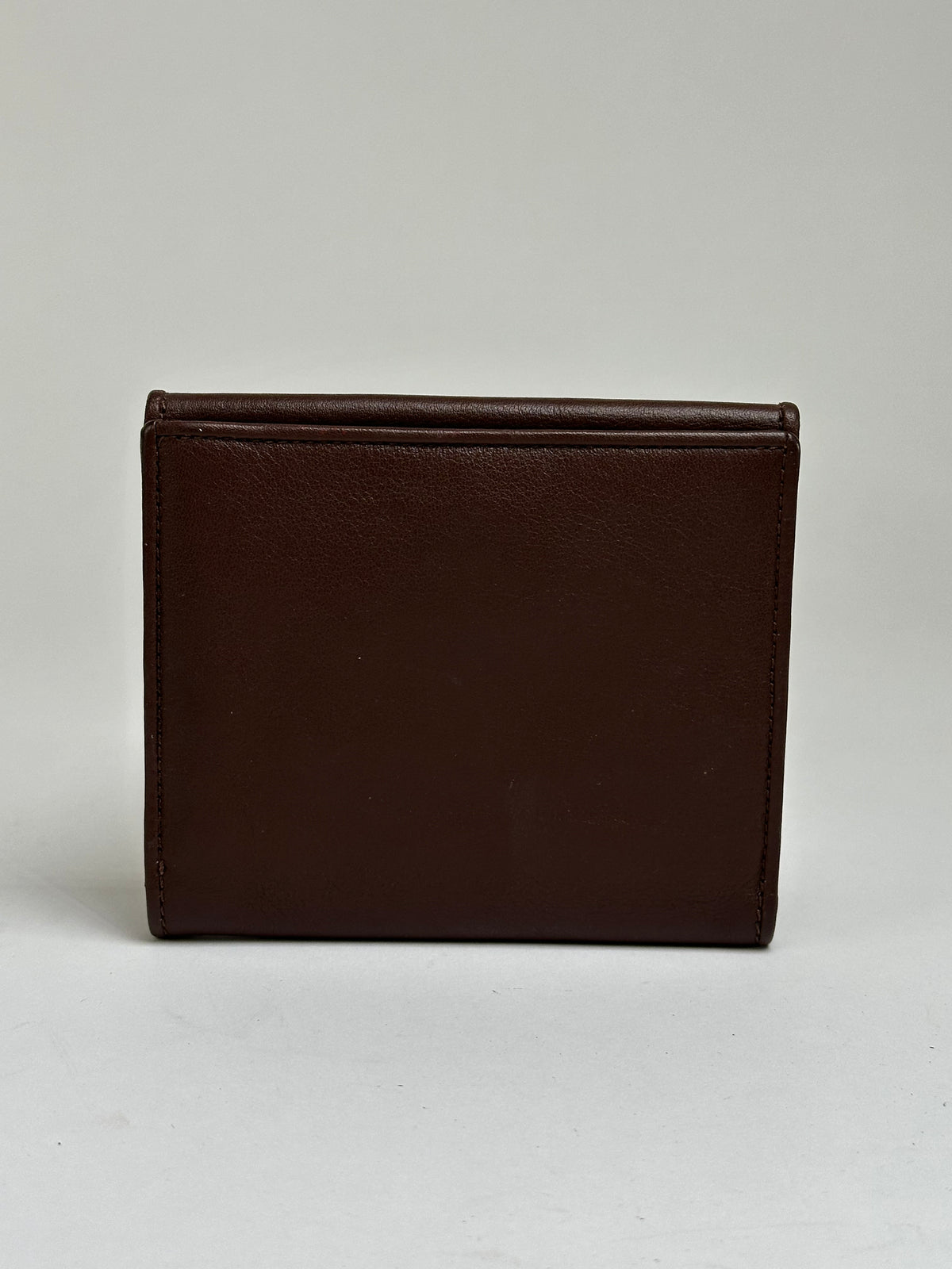 Vintage Givenchy Grained Leather Bifold Wallet Late 1990s Dark Brown