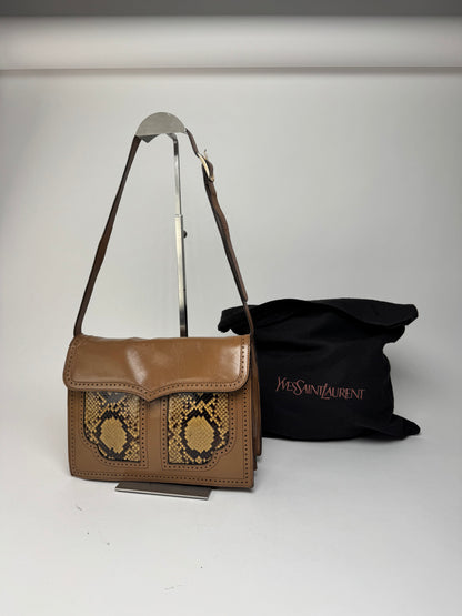 Vintage Yves Saint Laurent Leather snake bag brown