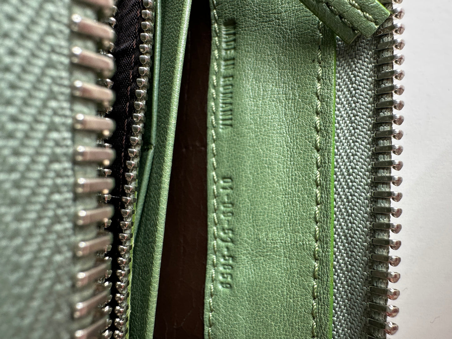 Vintage Chloe Patent Leather Wallet Green Silver