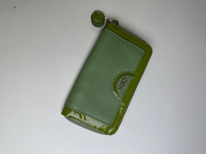 Vintage Chloe Patent Leather Wallet Green Silver