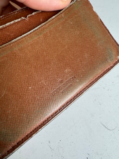 Vintage Louis Vuitton Monogram Leather Card Holder Brown