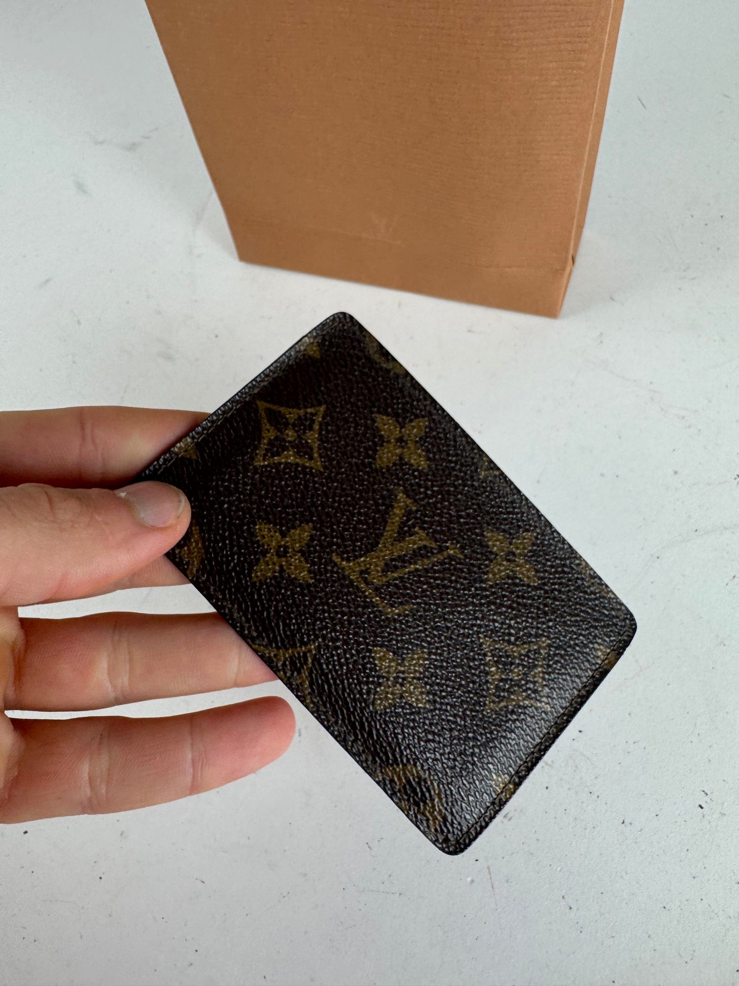 Vintage Louis Vuitton Monogram Leather Card Holder Brown