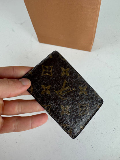 Vintage Louis Vuitton Monogram Leather Card Holder Brown