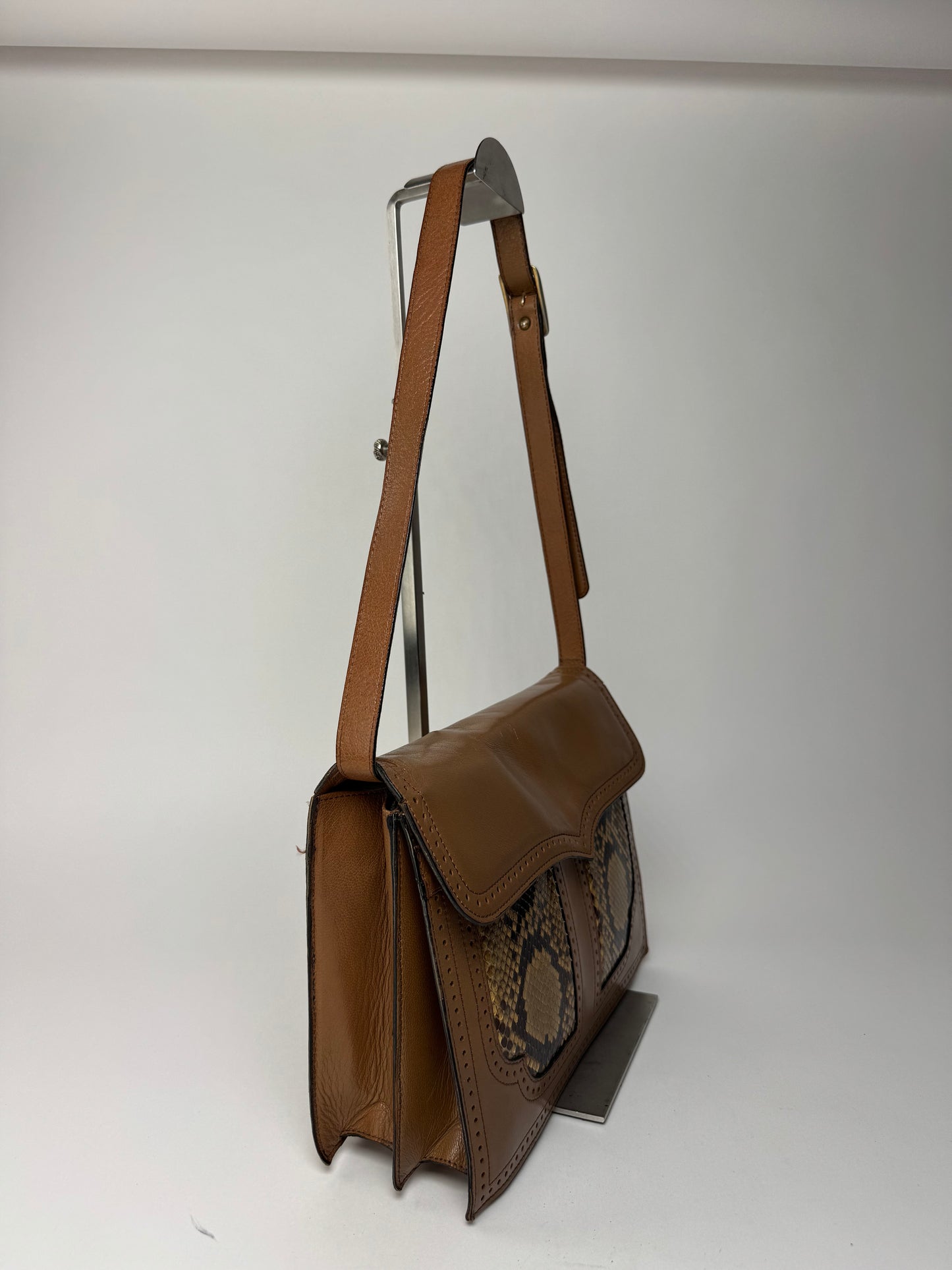 Vintage Yves Saint Laurent Leather snake bag brown