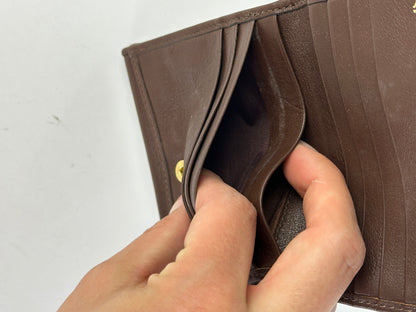 Vintage Givenchy Grained Leather Bifold Wallet Late 1990s Dark Brown