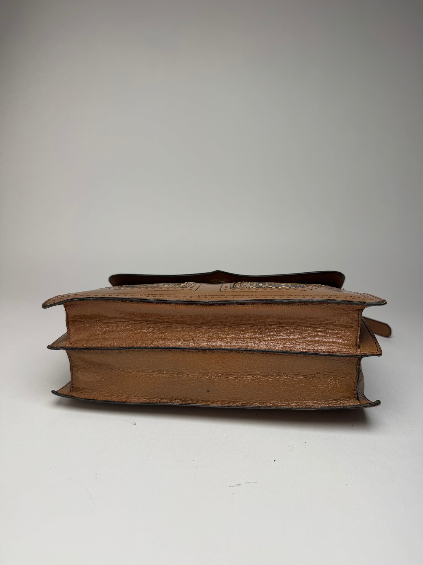 Vintage Yves Saint Laurent Leather snake bag brown