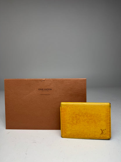 Vintage Louis Vuitton EPI Leather Card Holder Yellow