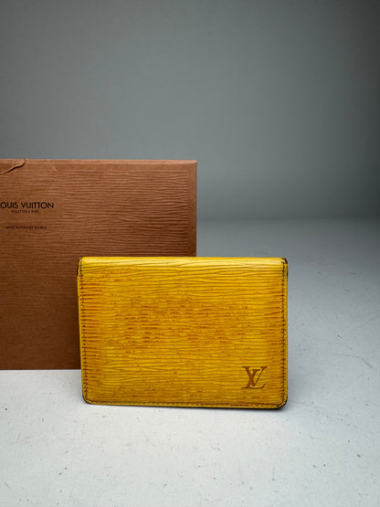 Vintage Louis Vuitton EPI Leather Card Holder Yellow