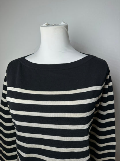 Vintage Jean Paul Gaultier Wool Sweater Striped Black / White M