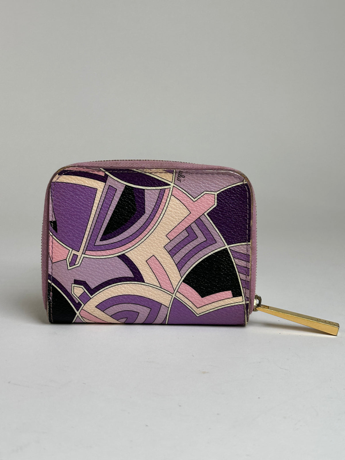 Vintage Emilio Pucci Zip Around Wallet Purple Lilac Cream Black