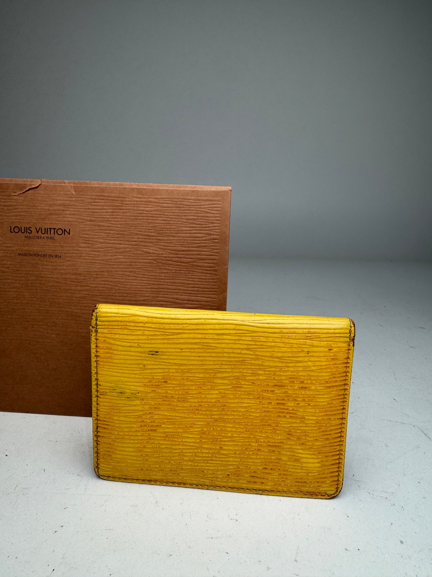 Vintage Louis Vuitton EPI Leather Card Holder Yellow