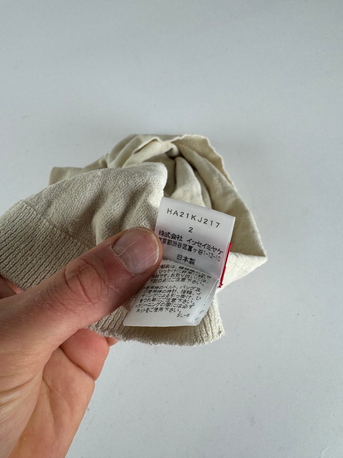 Vintage Issey Miyake Turtleneck Top Beige 38/M