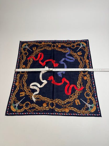 Vintage Celine Paris Scarf Navy Gold