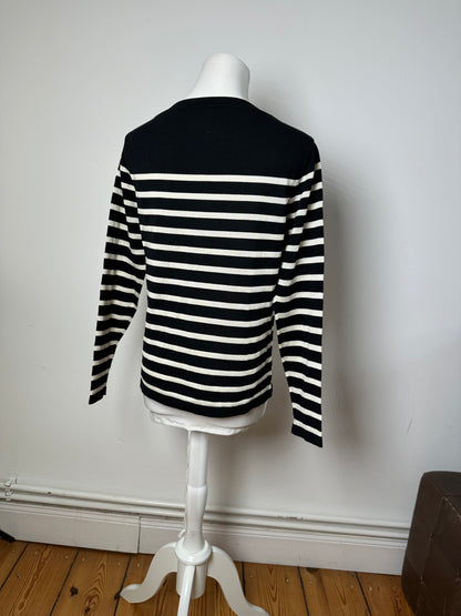 Vintage Jean Paul Gaultier Wool Sweater Striped Black / White M