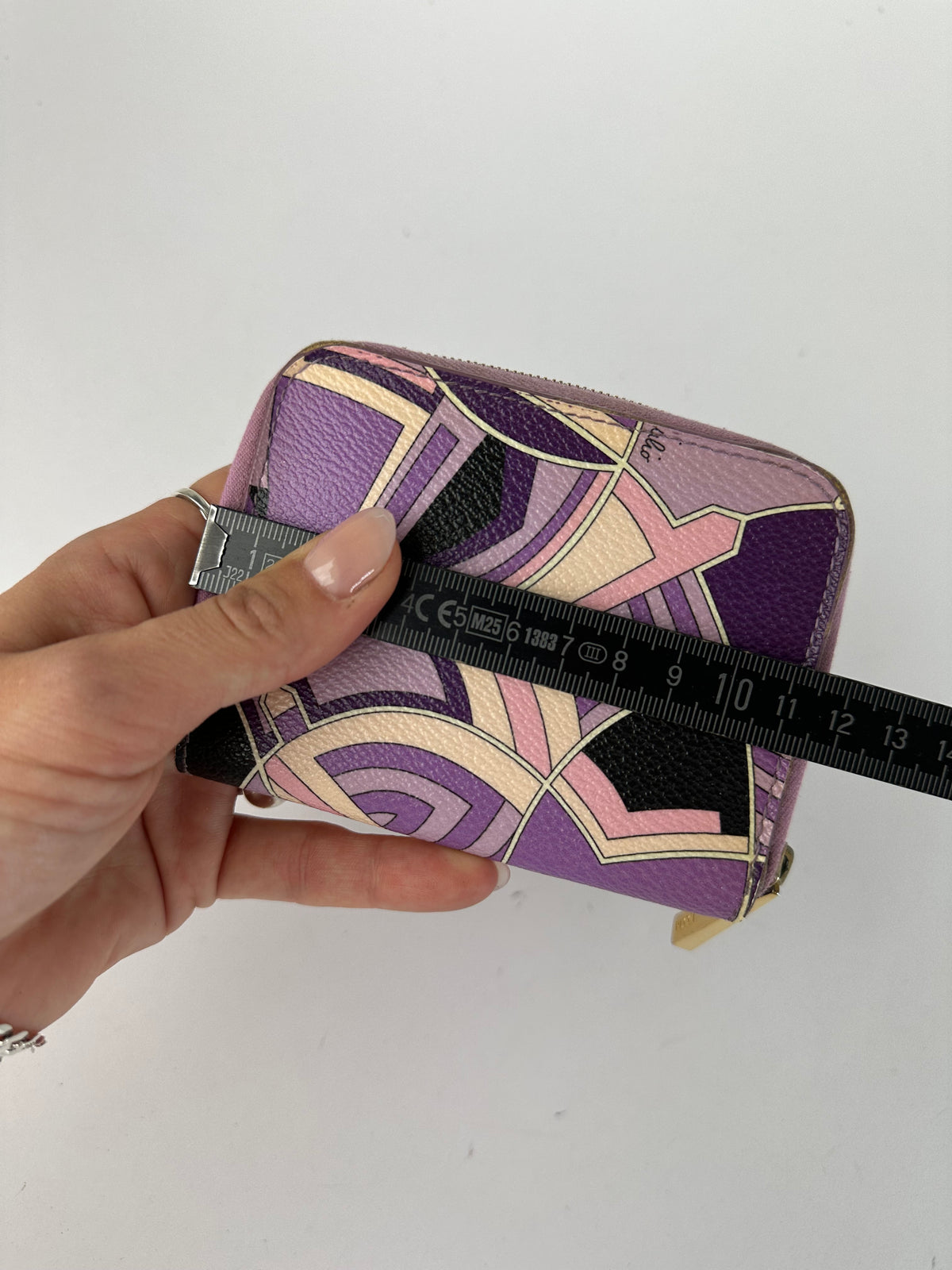Vintage Emilio Pucci Zip Around Wallet Purple Lilac Cream Black