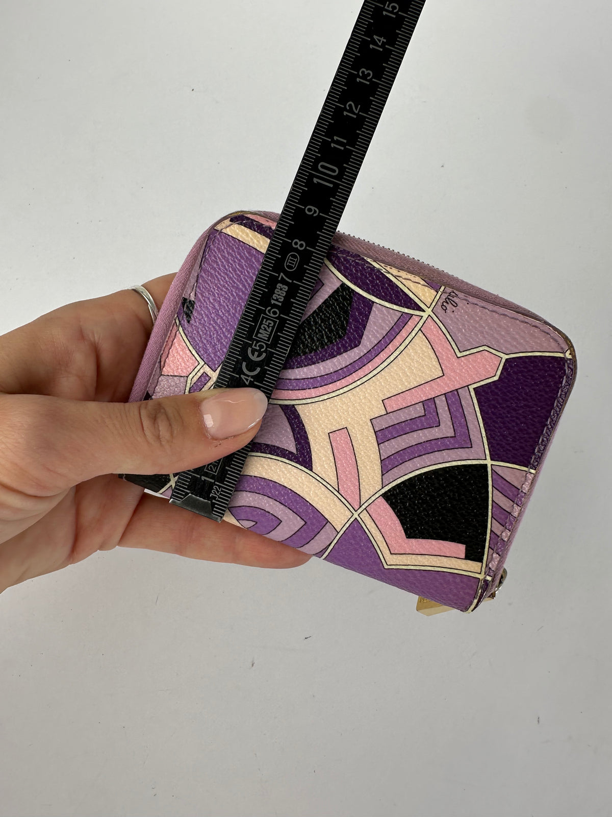 Vintage Emilio Pucci Zip Around Wallet Purple Lilac Cream Black