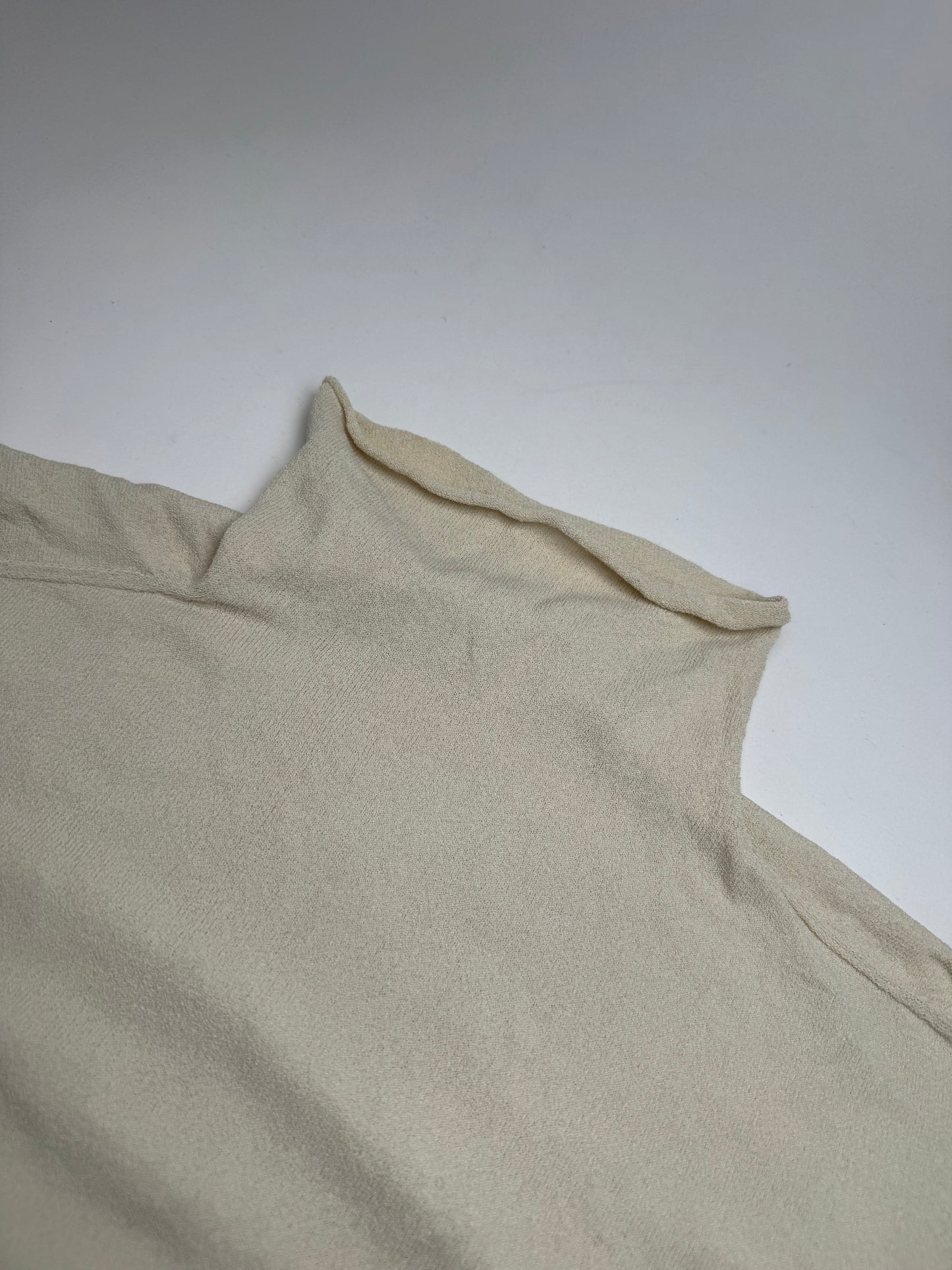 Vintage Issey Miyake Turtleneck Top Beige 38/M