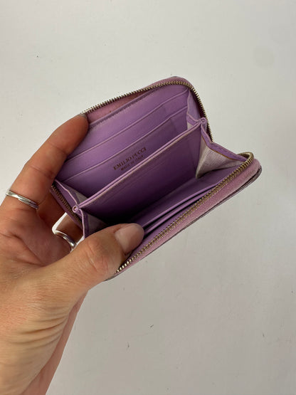 Vintage Emilio Pucci Zip Around Wallet Purple Lilac Cream Black