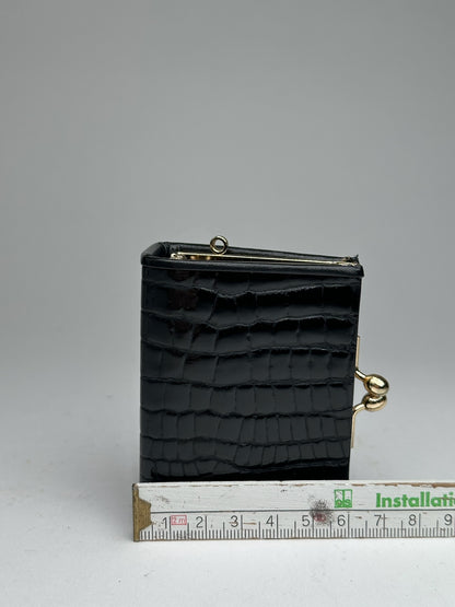 Vintage Courreges leather Card Holder Case black