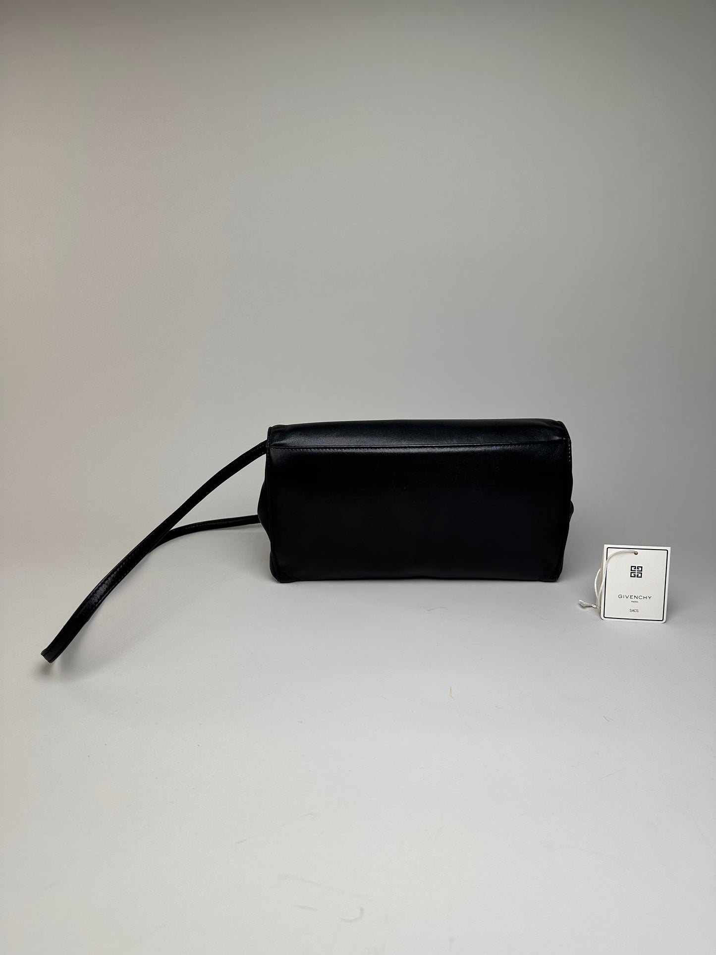 Vintage Givenchy Braided Leather Shoulder Bag Black Gold