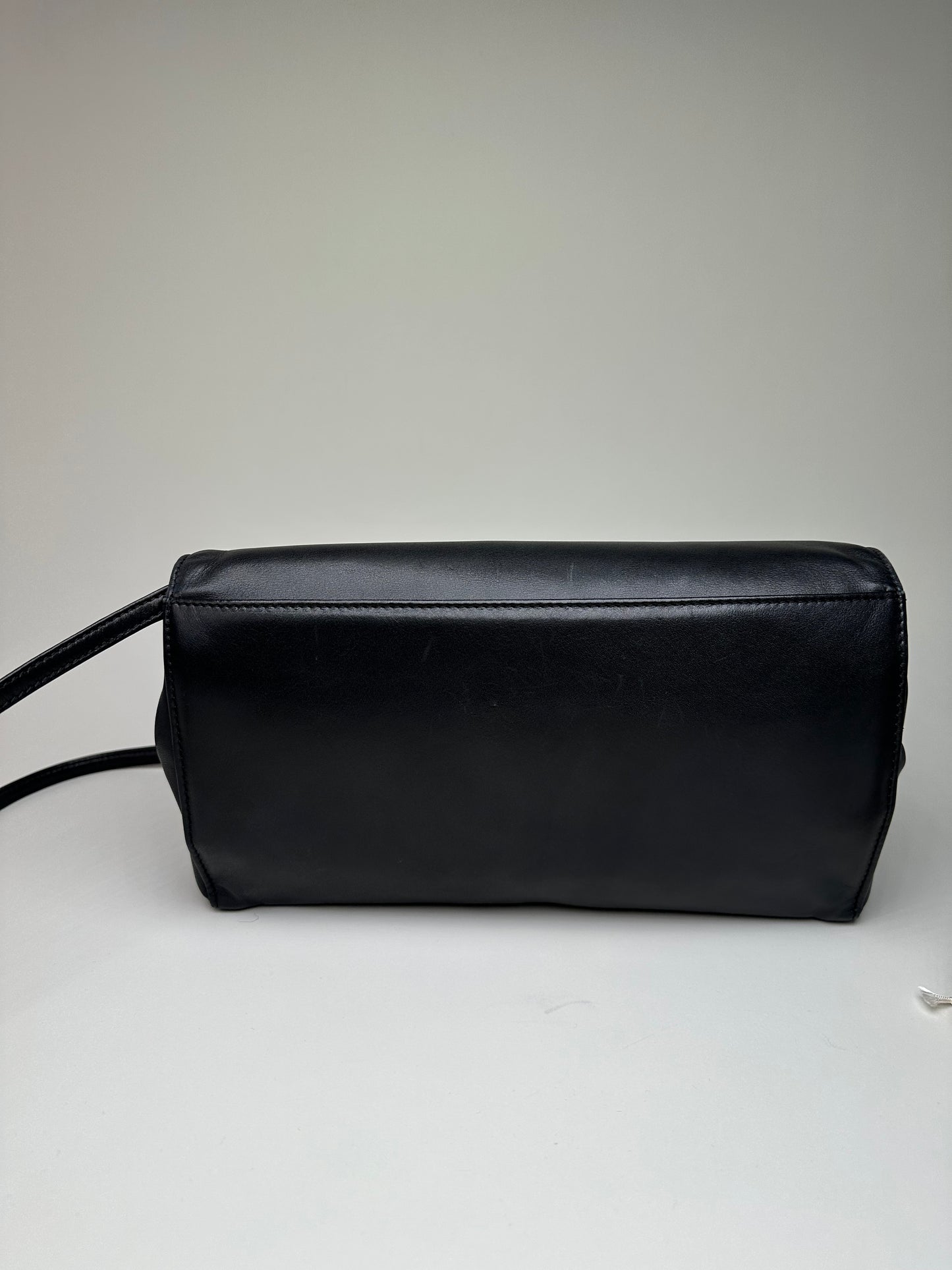 Vintage Givenchy Braided Leather Shoulder Bag Black Gold