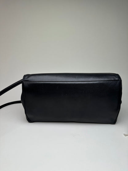 Vintage Givenchy Braided Leather Shoulder Bag Black Gold