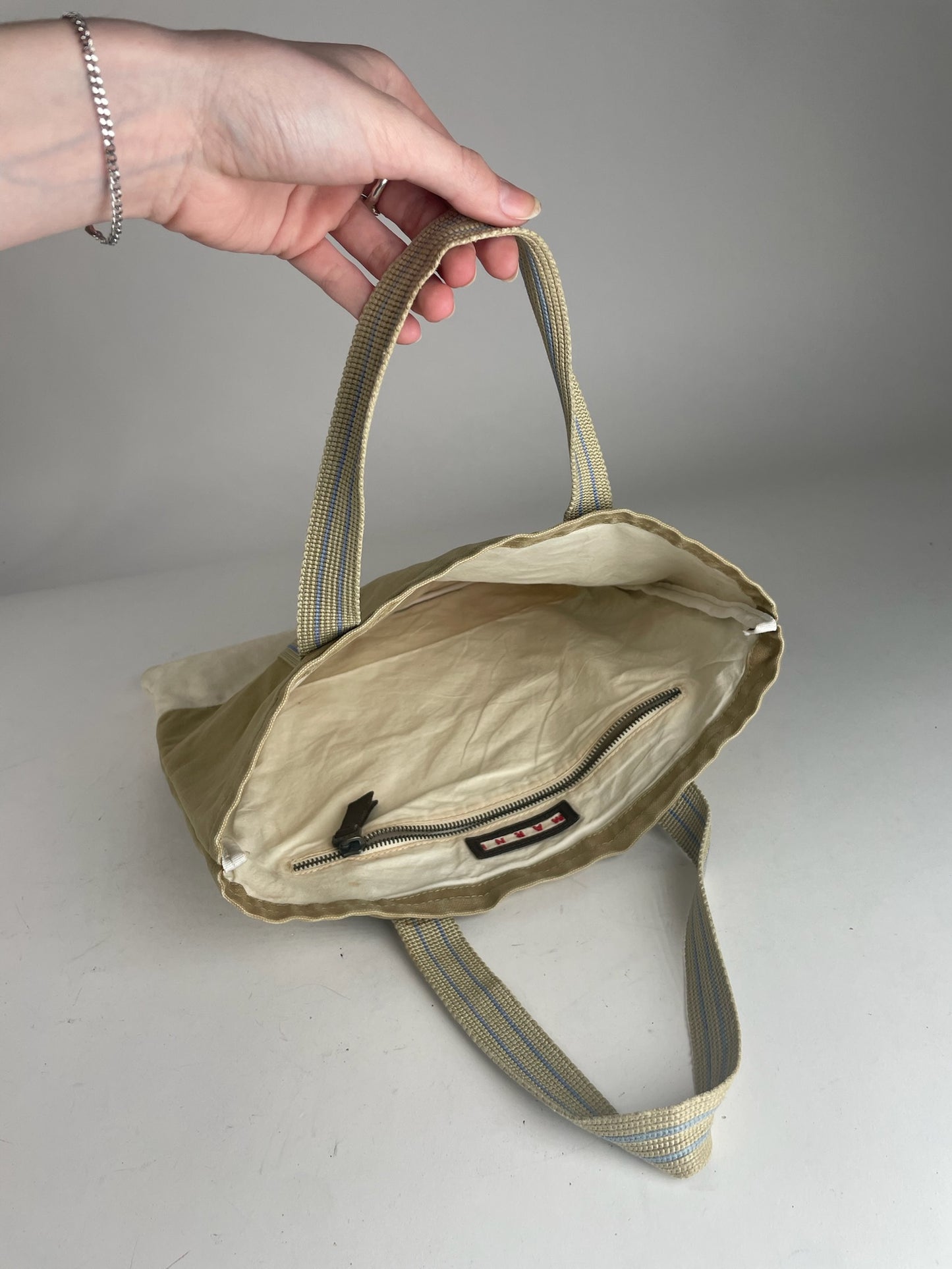 Vintage Marni Canvas Shopper Bag beige