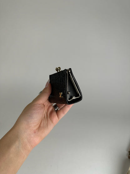 Vintage Courreges leather Card Holder Case black