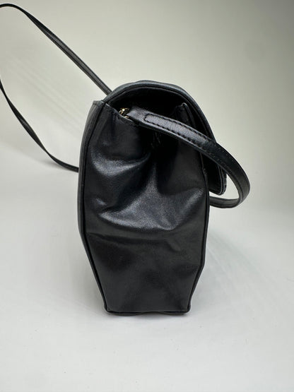 Vintage Givenchy Braided Leather Shoulder Bag Black Gold