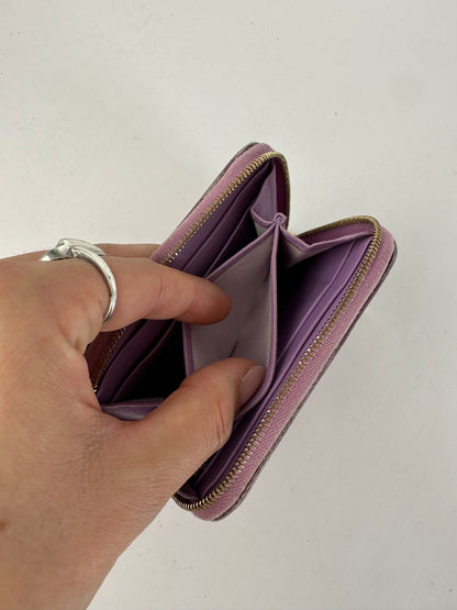 Vintage Emilio Pucci Zip Around Wallet Purple Lilac Cream Black