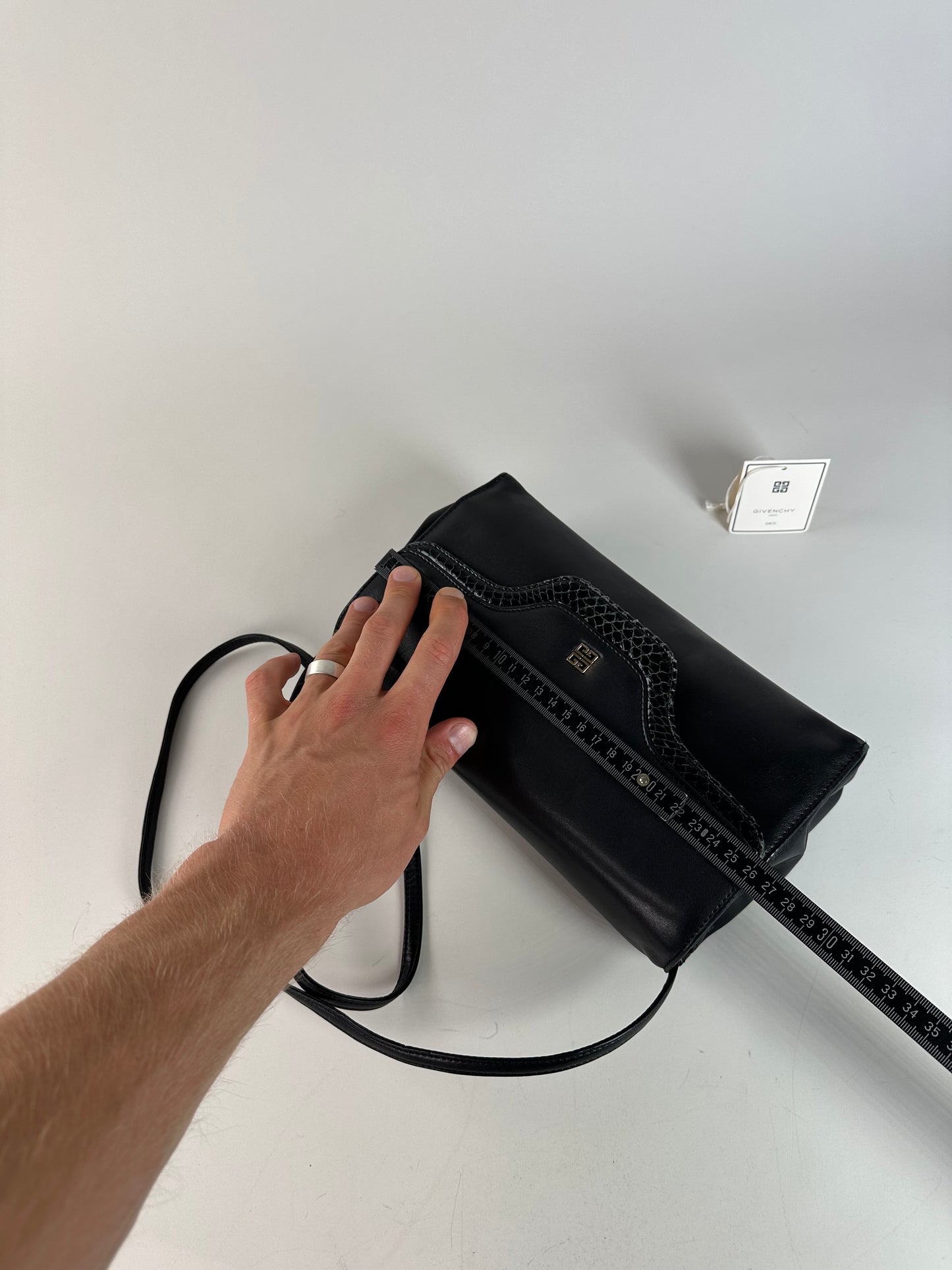 Vintage Givenchy Braided Leather Shoulder Bag Black Gold