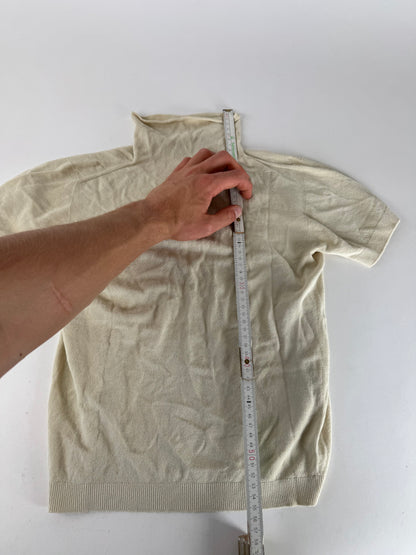 Vintage Issey Miyake Turtleneck Top Beige 38/M