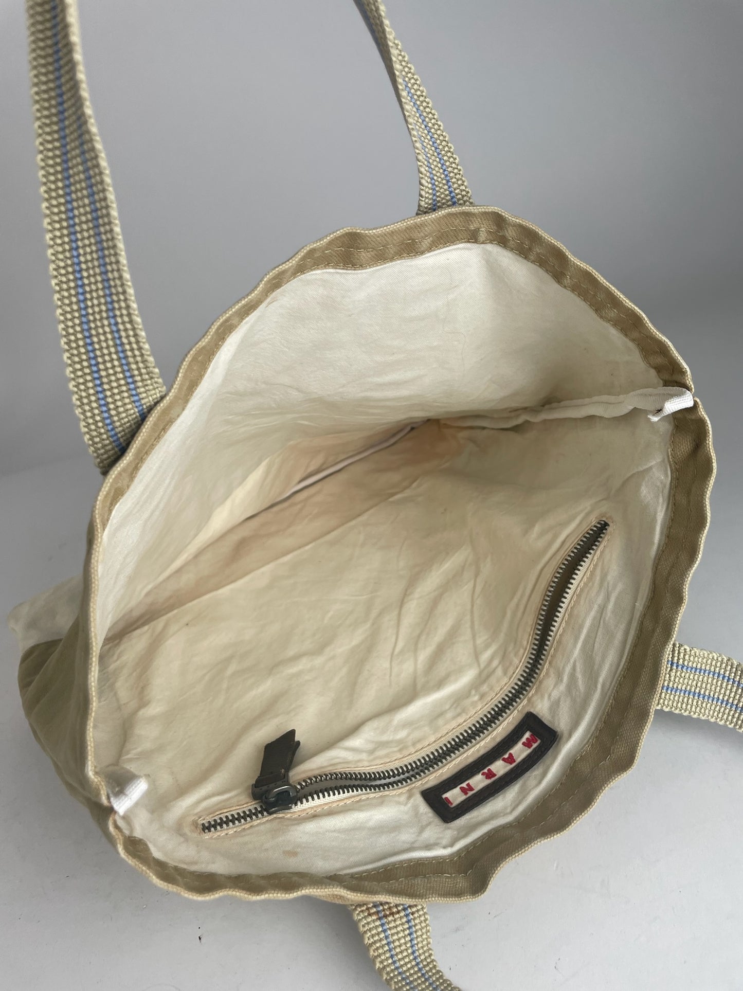 Vintage Marni Canvas Shopper Bag beige