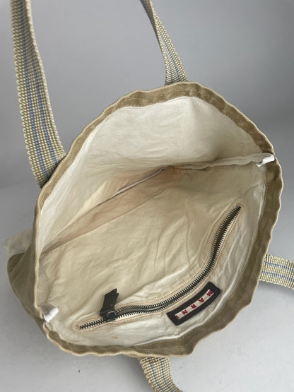 Vintage Marni Canvas Shopper Bag beige