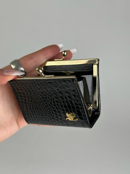 Vintage Courreges leather Card Holder Case black