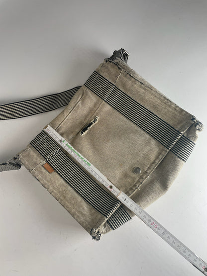 Vintage Hermes Canvas Shoulder Bag Beige