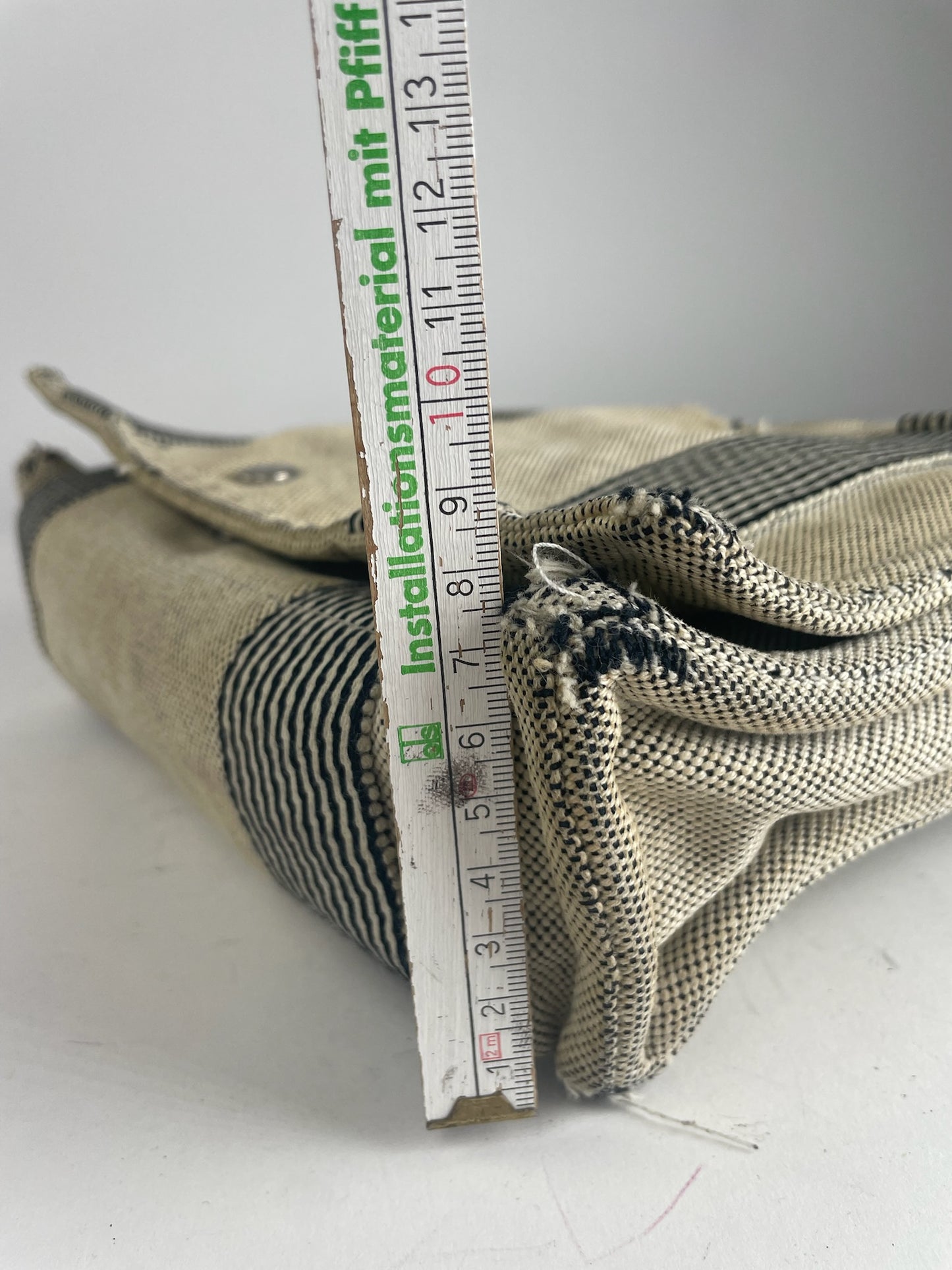 Vintage Hermes Canvas Shoulder Bag Beige