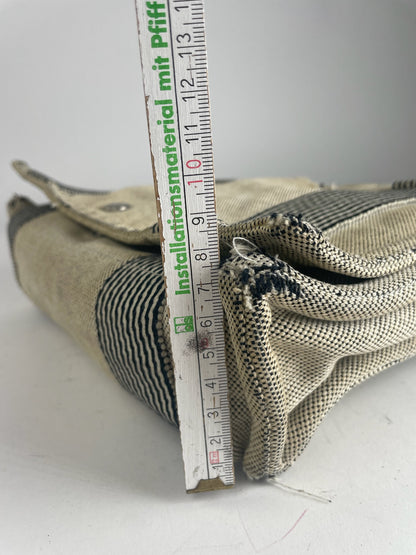 Vintage Hermes Canvas Shoulder Bag Beige