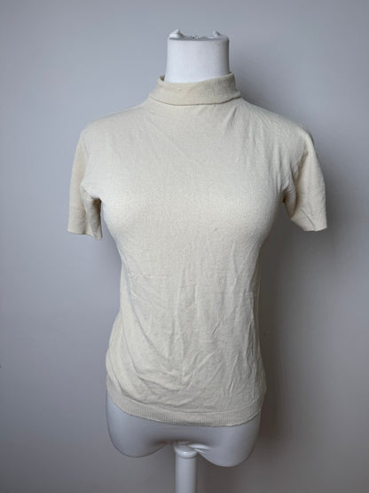 Vintage Issey Miyake Turtleneck Top Beige 38/M