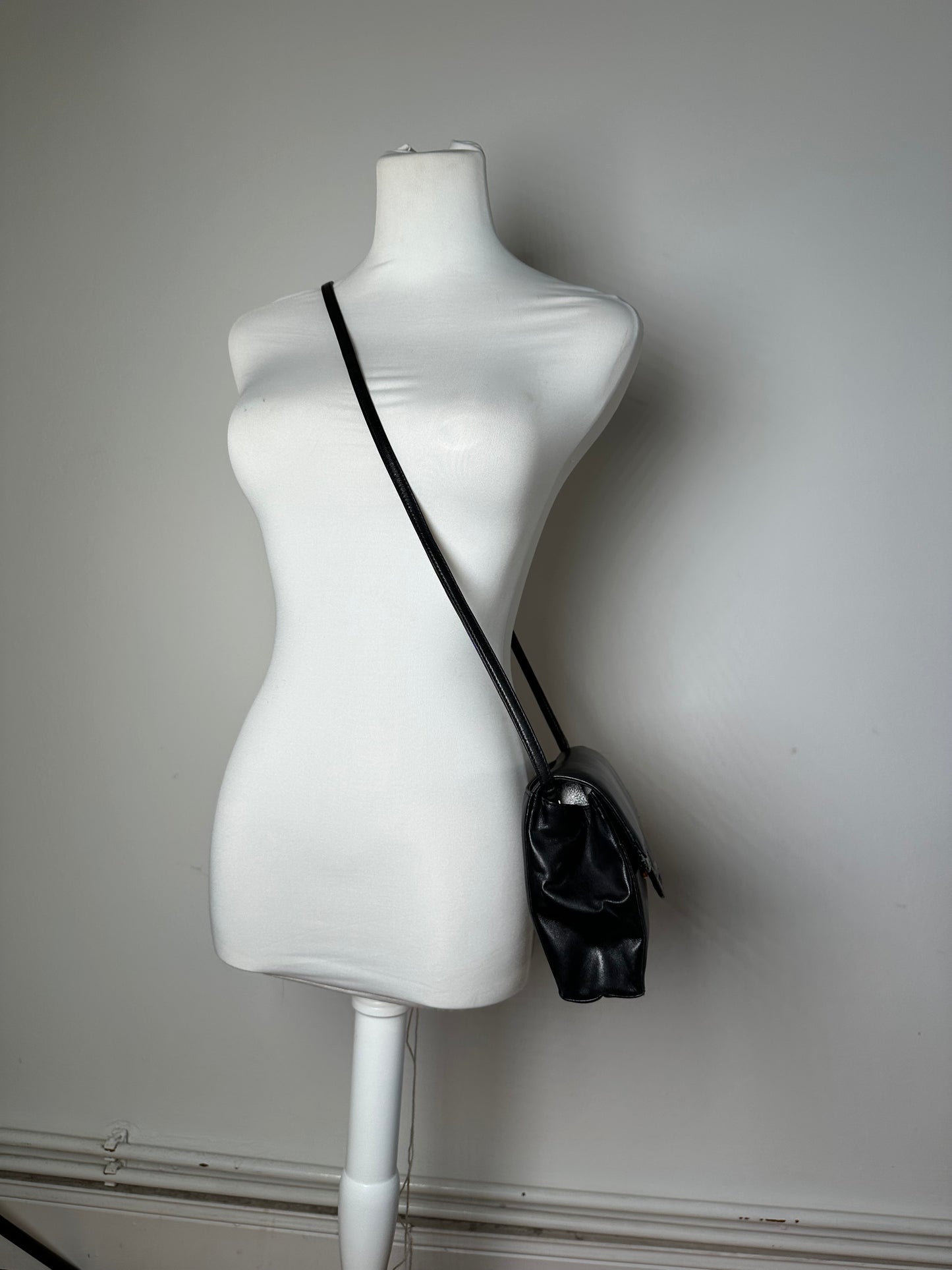 Vintage Givenchy Braided Leather Shoulder Bag Black Gold